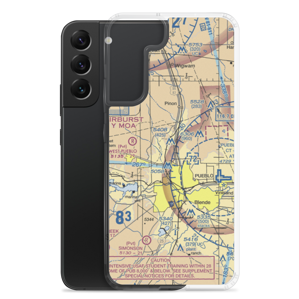 Edenway Airport (2CO5) VFR Sectional Samsung Case Samsung Galaxy S22 Plus model shown