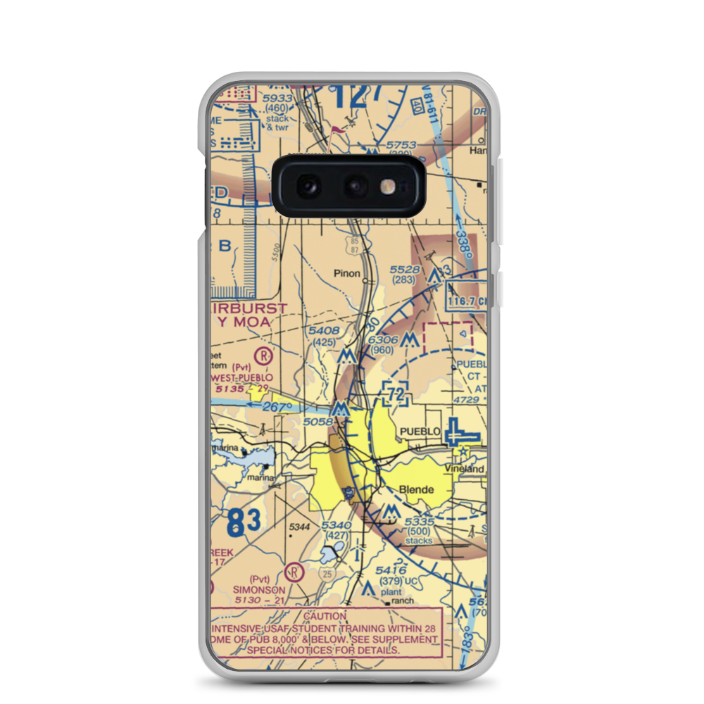 Edenway Airport (2CO5) VFR Sectional Samsung Case Samsung Galaxy S10e model shown