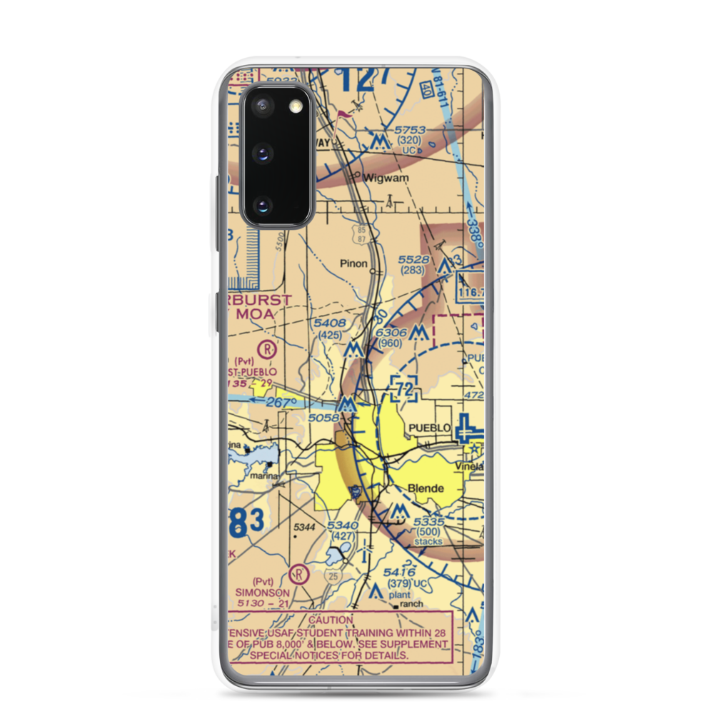 Edenway Airport (2CO5) VFR Sectional Samsung Case Samsung Galaxy S20 model shown