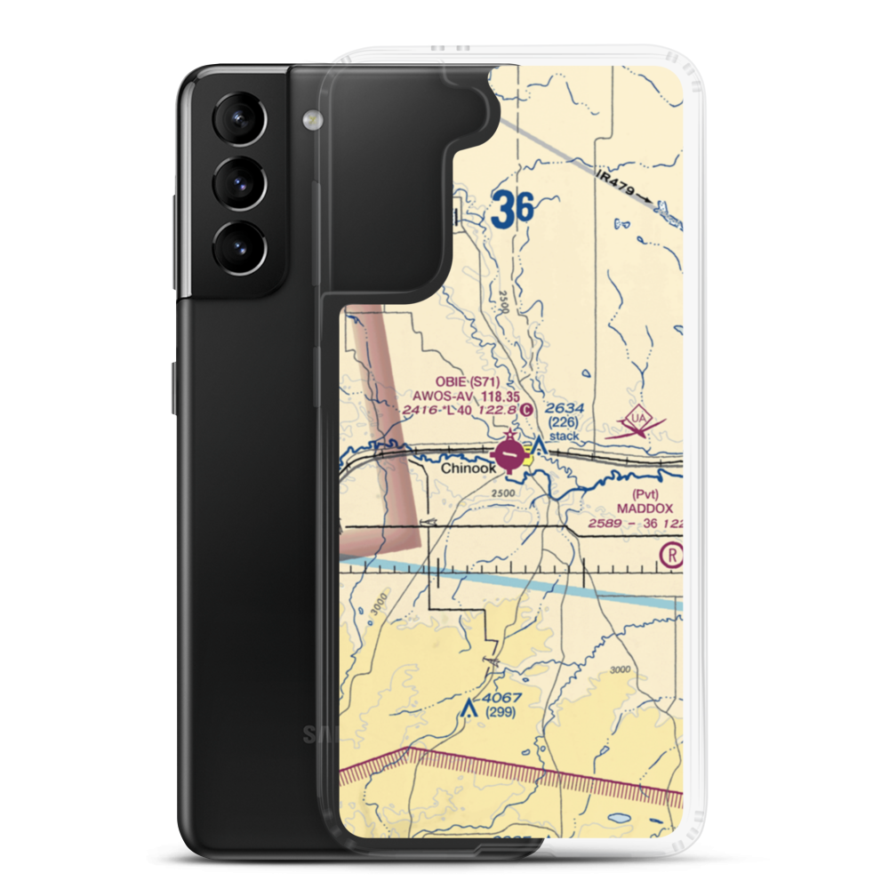 Edgar G Obie Airport (S71) VFR Sectional Samsung Case Samsung Galaxy S21 Plus model shown