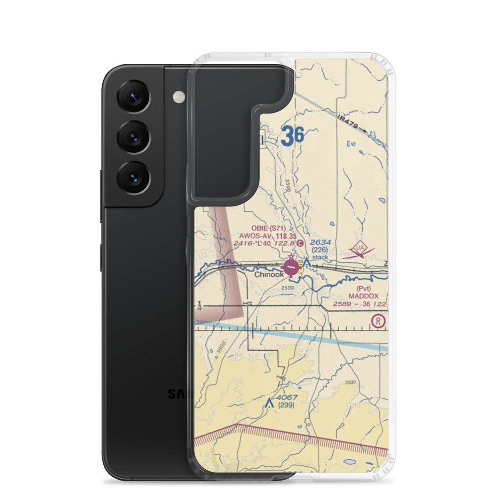 Edgar G Obie Airport (S71) VFR Sectional Samsung Case Samsung Galaxy S22 model shown