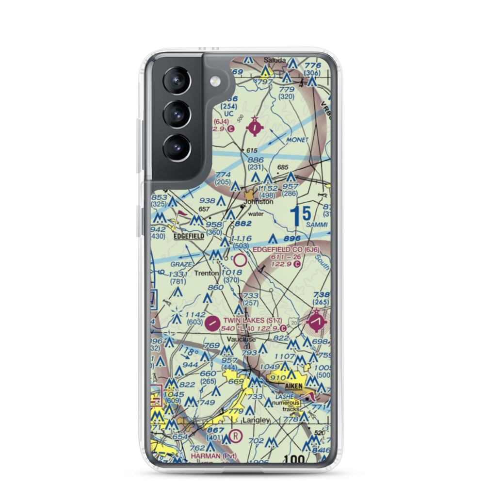 Edgefield County Airport (6J6) VFR Sectional Samsung Case Samsung Galaxy S21 model shown