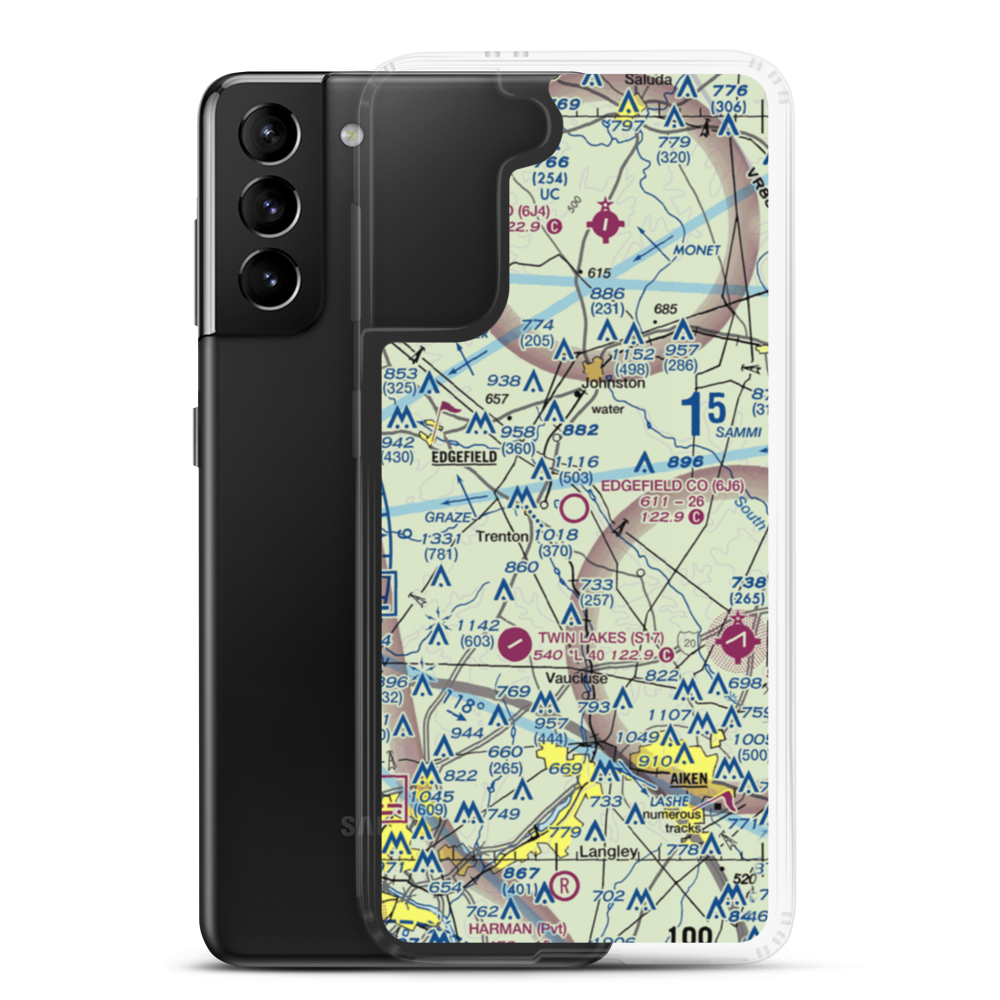 Edgefield County Airport (6J6) VFR Sectional Samsung Case Samsung Galaxy S21 Plus model shown