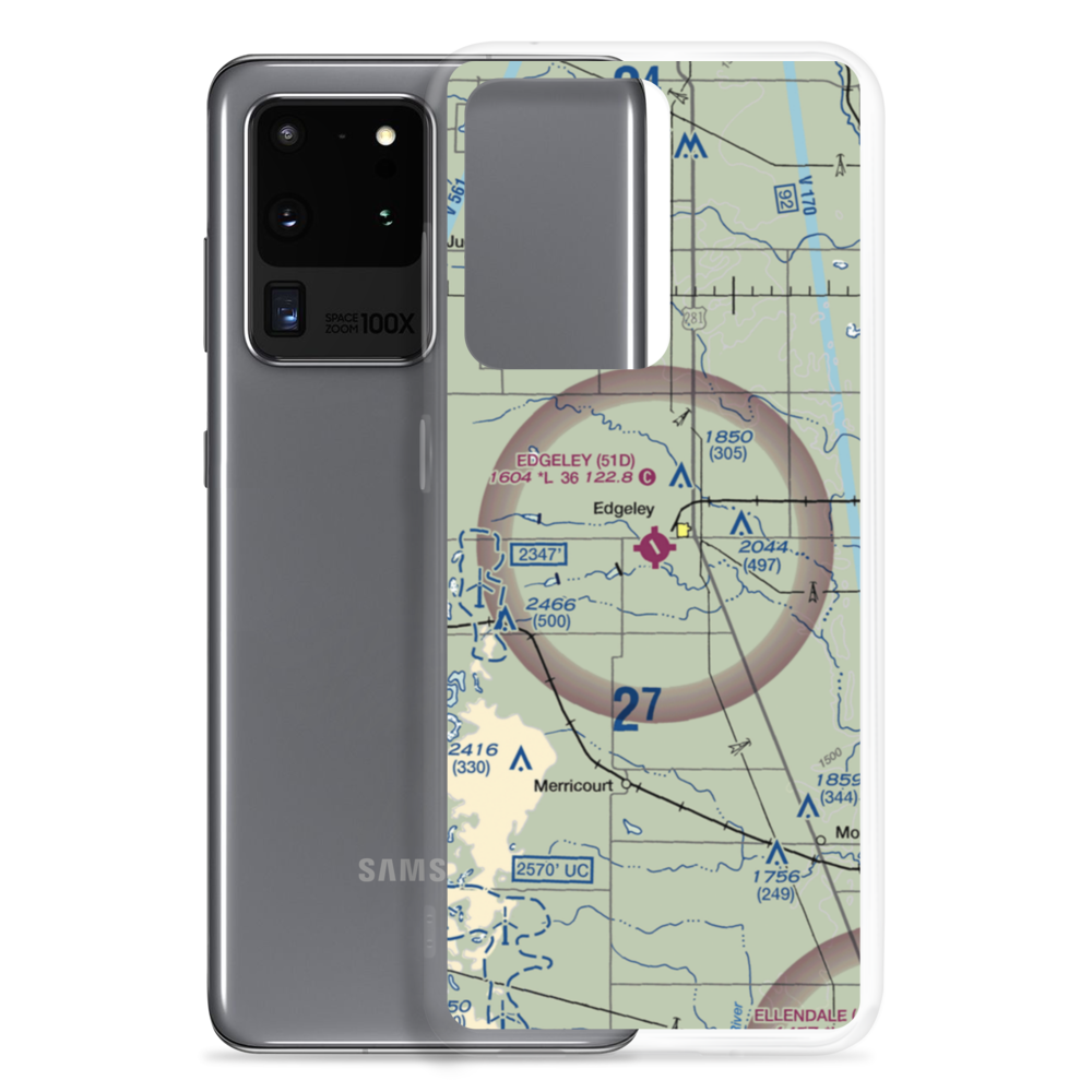 Edgeley Municipal Airport (51D) VFR Sectional Samsung Case Samsung Galaxy S20 Ultra model shown