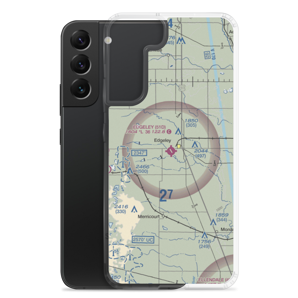 Edgeley Municipal Airport (51D) VFR Sectional Samsung Case Samsung Galaxy S22 Plus model shown
