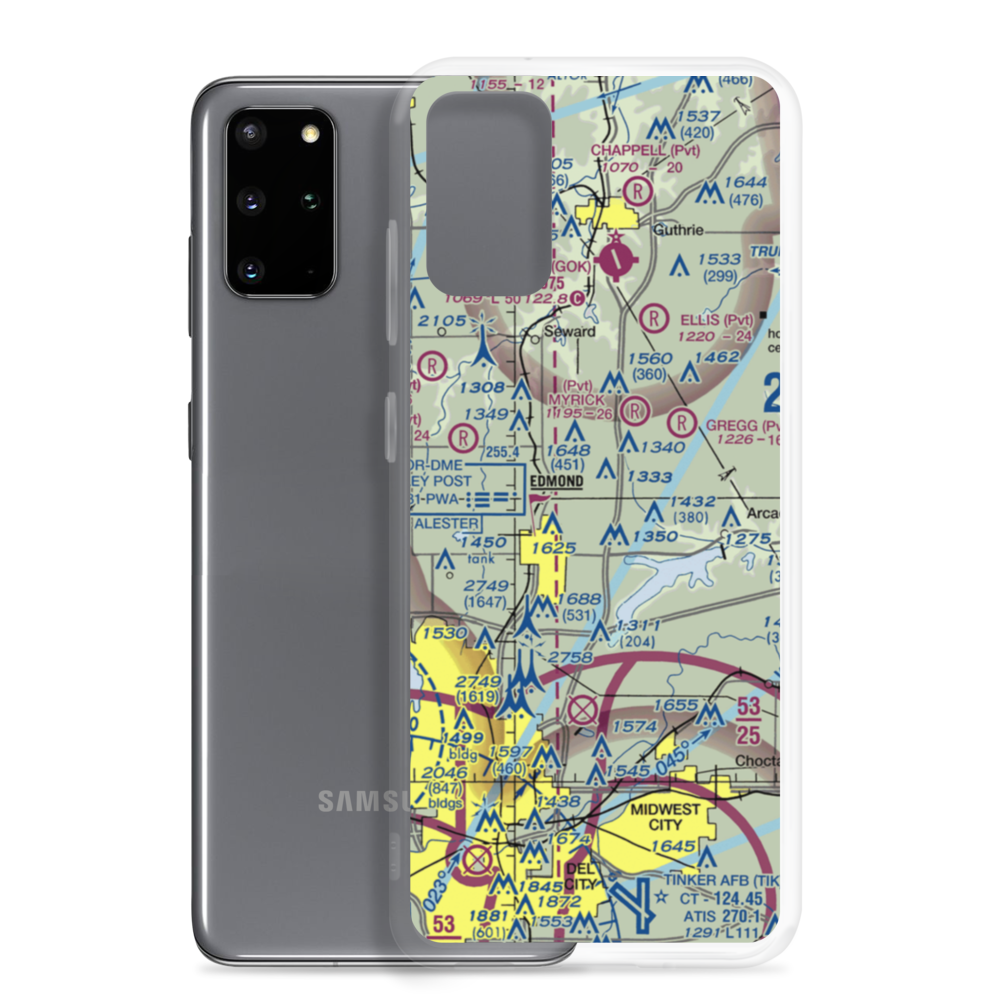 Edmond Airport (0OK0) VFR Sectional Samsung Case Samsung Galaxy S20 Plus model shown