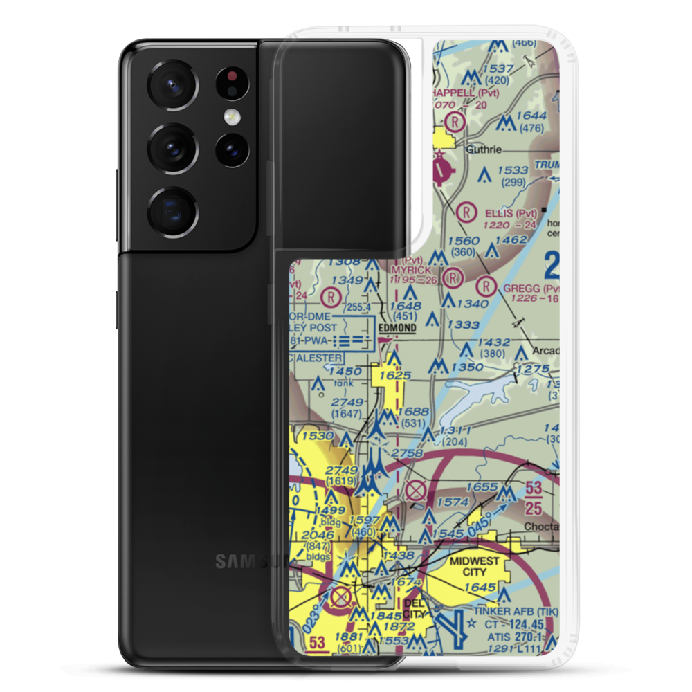 Edmond Airport (0OK0) VFR Sectional Samsung Case Samsung Galaxy S21 Ultra model shown