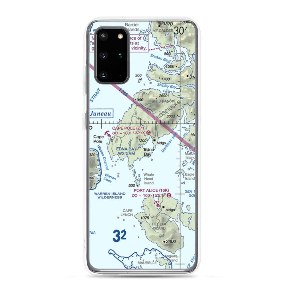 Edna Bay Seaplane Base (EDA) VFR Sectional Samsung Case Samsung Galaxy S20 Plus model shown