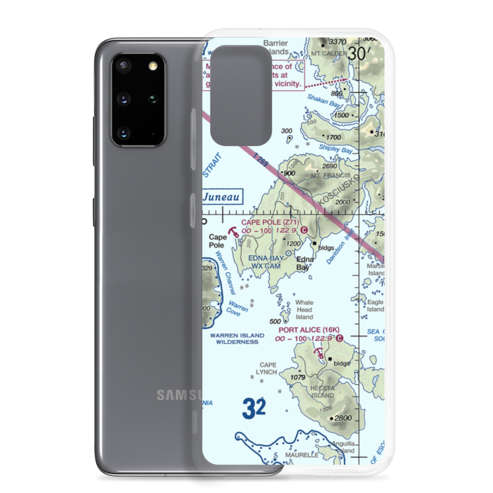Edna Bay Seaplane Base (EDA) VFR Sectional Samsung Case Samsung Galaxy S20 Plus model shown