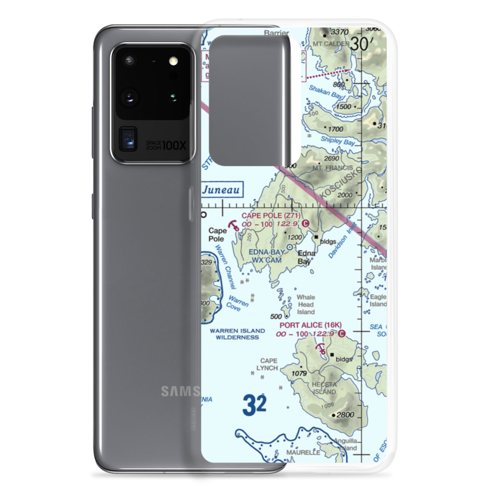 Edna Bay Seaplane Base (EDA) VFR Sectional Samsung Case Samsung Galaxy S20 Ultra model shown
