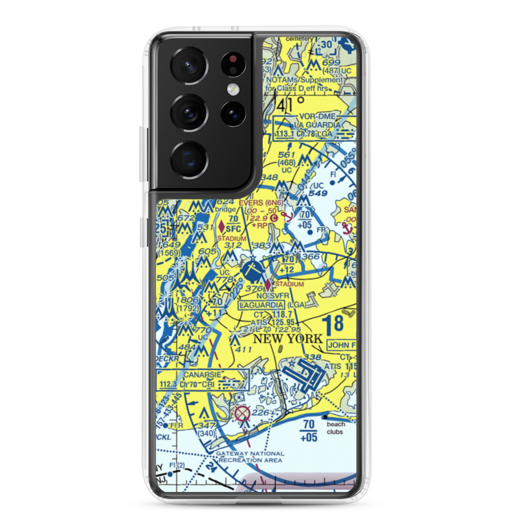 Edo Seaplane Base (4NY2) VFR Sectional Samsung Case Samsung Galaxy S21 Ultra model shown