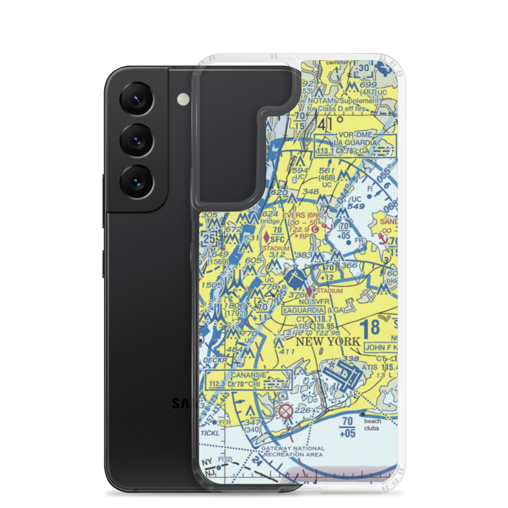 Edo Seaplane Base (4NY2) VFR Sectional Samsung Case Samsung Galaxy S22 model shown