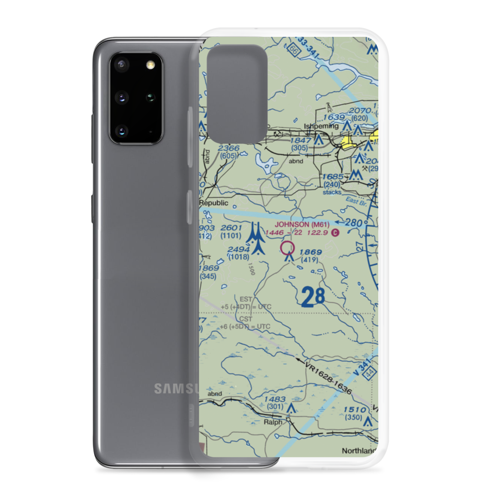 Edward F Johnson Airport (M61) VFR Sectional Samsung Case Samsung Galaxy S20 Plus model shown