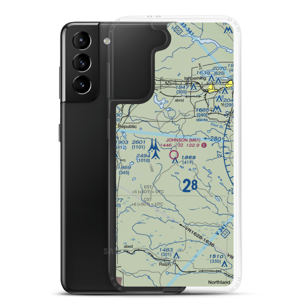 Edward F Johnson Airport (M61) VFR Sectional Samsung Case Samsung Galaxy S21 Plus model shown