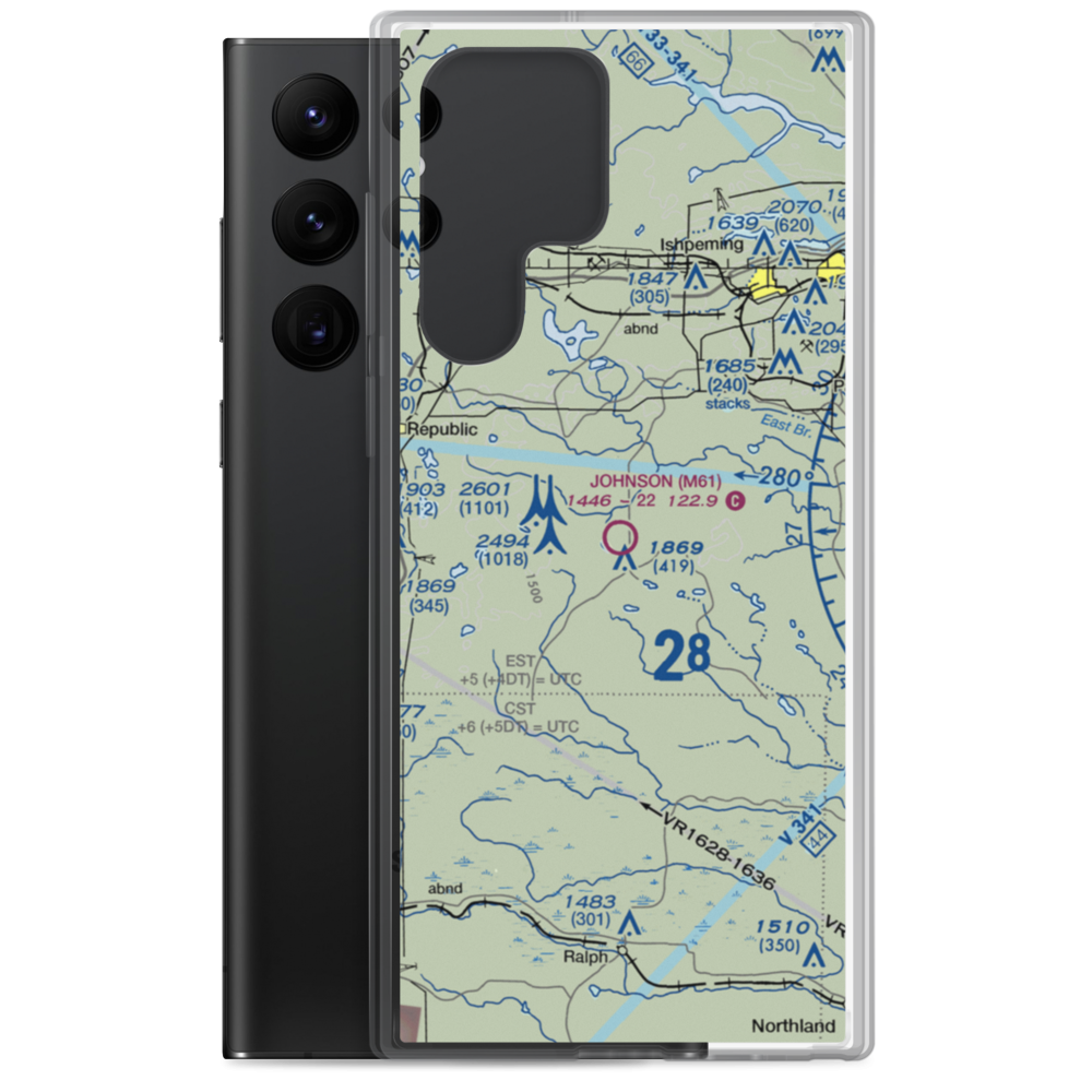 Edward F Johnson Airport (M61) VFR Sectional Samsung Case Samsung Galaxy S22 Ultra model shown