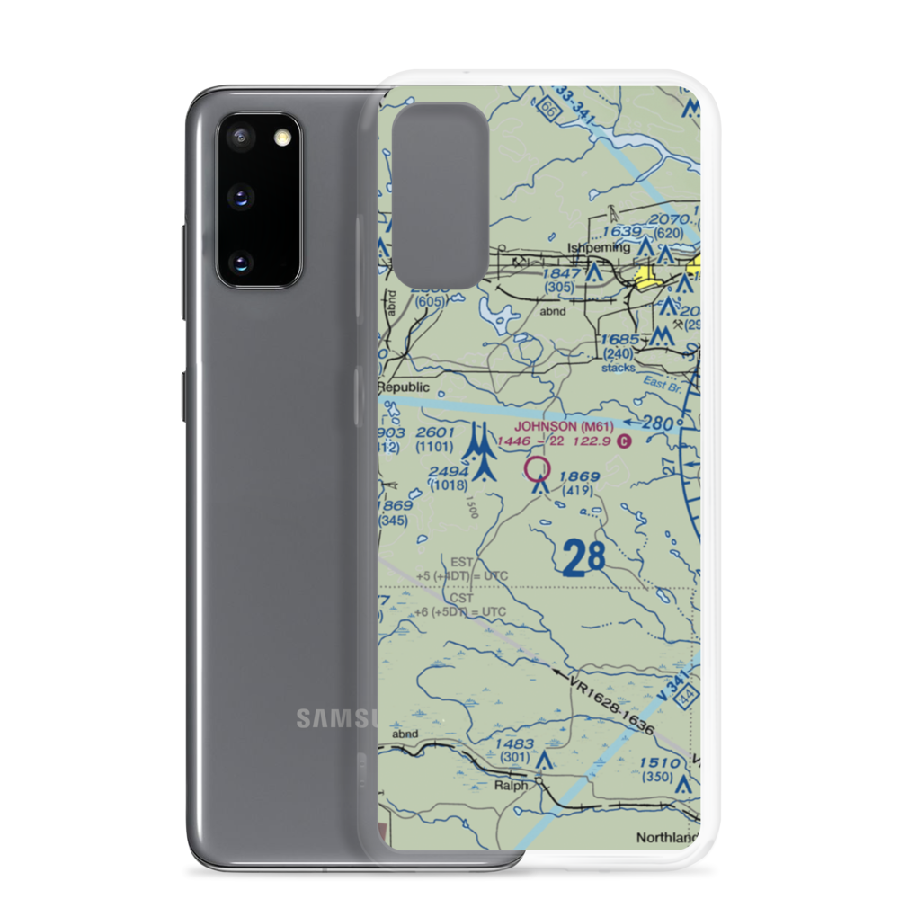 Edward F Johnson Airport (M61) VFR Sectional Samsung Case Samsung Galaxy S20 model shown
