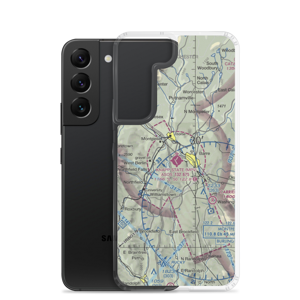 Edward F Knapp State Airport (MPV) VFR Sectional Samsung Case Samsung Galaxy S22 model shown