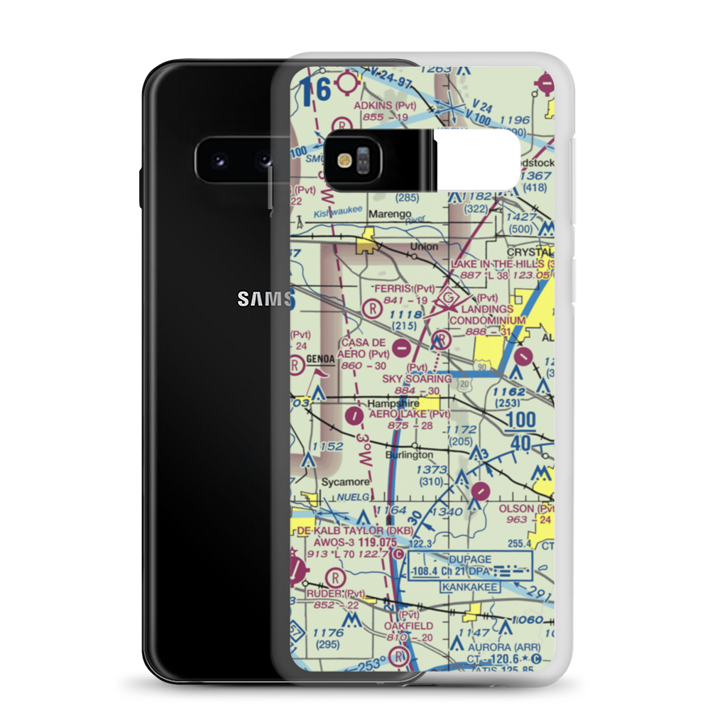 Edward Getzelman Airport (7IL7) VFR Sectional Samsung Case Samsung Galaxy S10 model shown