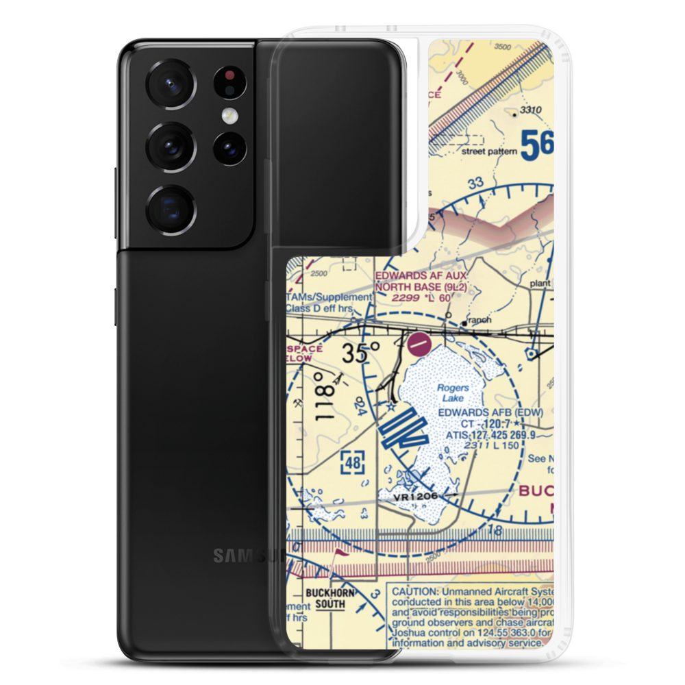 Edwards Af Aux North Base Airport (9L2) VFR Sectional Samsung Case Samsung Galaxy S21 Ultra model shown