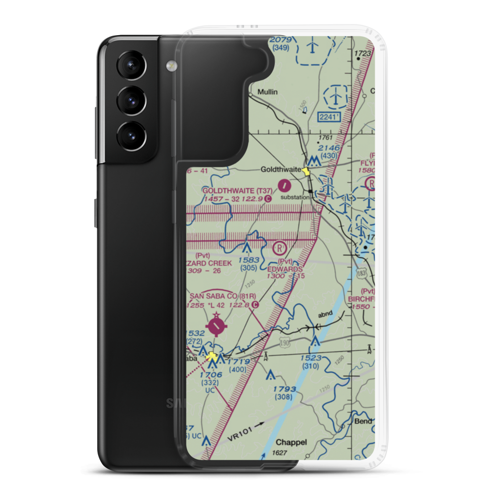 Edwards Airport (8TX3) VFR Sectional Samsung Case Samsung Galaxy S21 Plus model shown