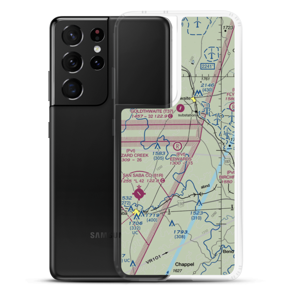 Edwards Airport (8TX3) VFR Sectional Samsung Case Samsung Galaxy S21 Ultra model shown