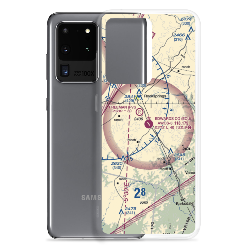 Edwards County Airport (ECU) VFR Sectional Samsung Case Samsung Galaxy S20 Ultra model shown