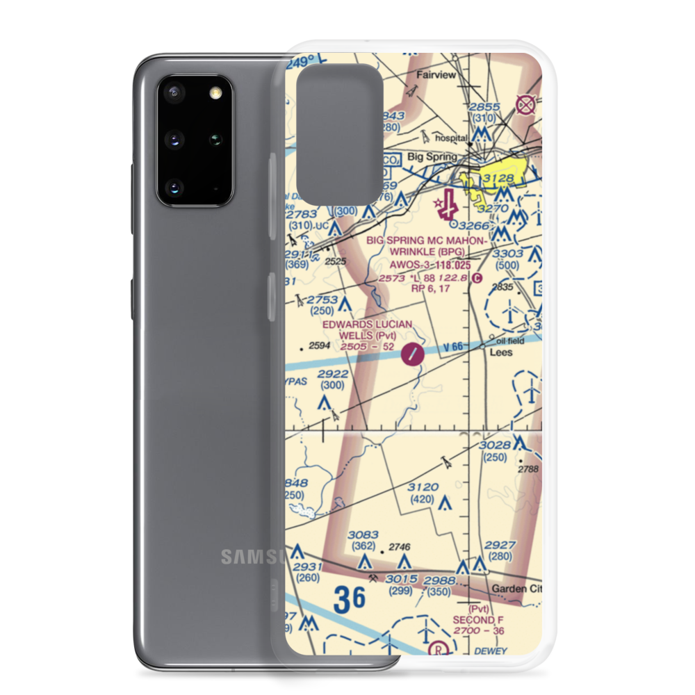 Edwards Lucian Wells Ranch Airport (TX31) VFR Sectional Samsung Case Samsung Galaxy S20 Plus model shown