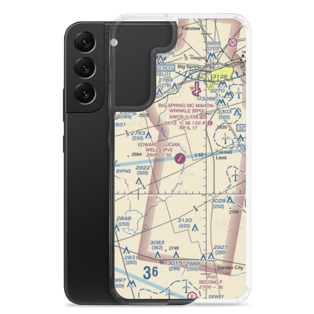 Edwards Lucian Wells Ranch Airport (TX31) VFR Sectional Samsung Case Samsung Galaxy S22 Plus model shown