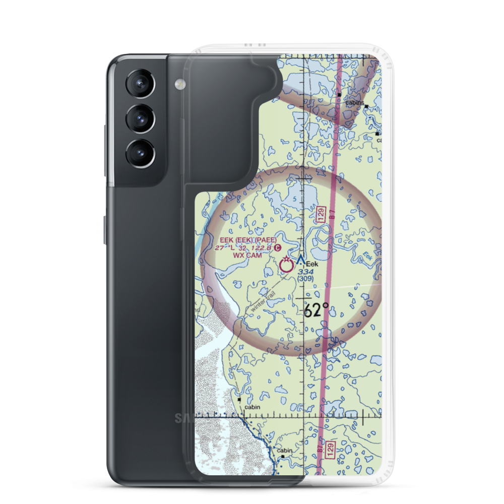 Eek Airport (EEK) VFR Sectional Samsung Case Samsung Galaxy S21 model shown