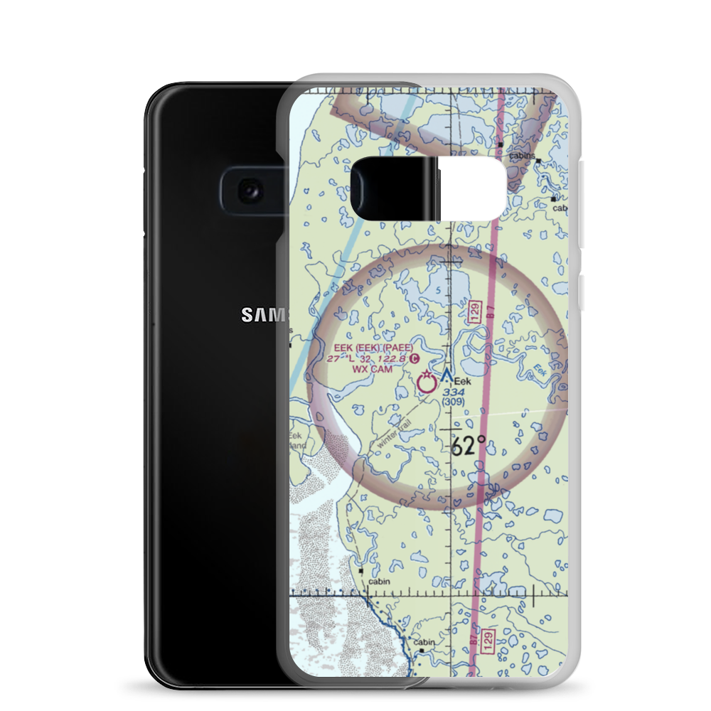 Eek Airport (EEK) VFR Sectional Samsung Case Samsung Galaxy S10e model shown