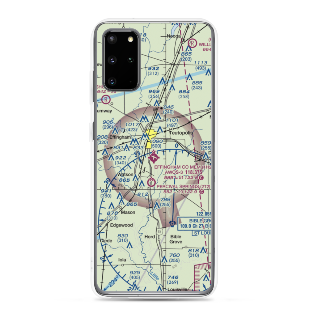 Effingham County Memorial Airport (1H2) VFR Sectional Samsung Case Samsung Galaxy S20 Plus model shown