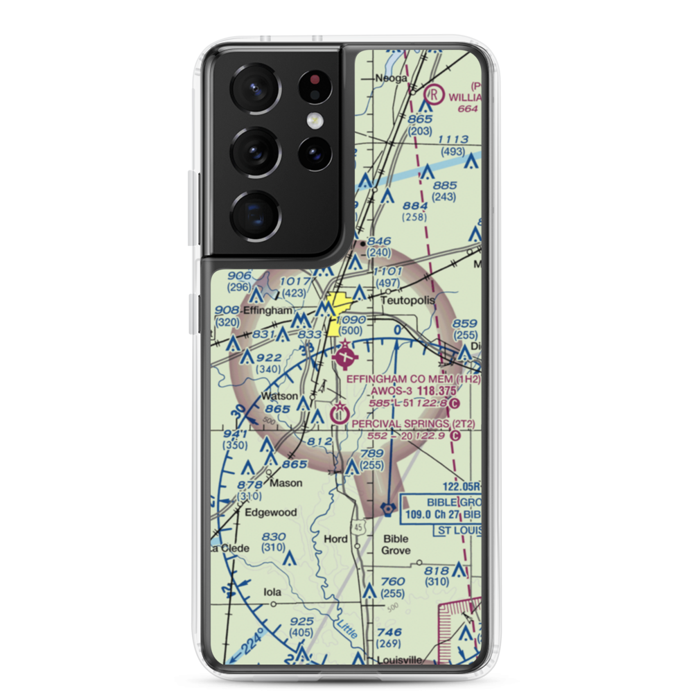 Effingham County Memorial Airport (1H2) VFR Sectional Samsung Case Samsung Galaxy S21 Ultra model shown