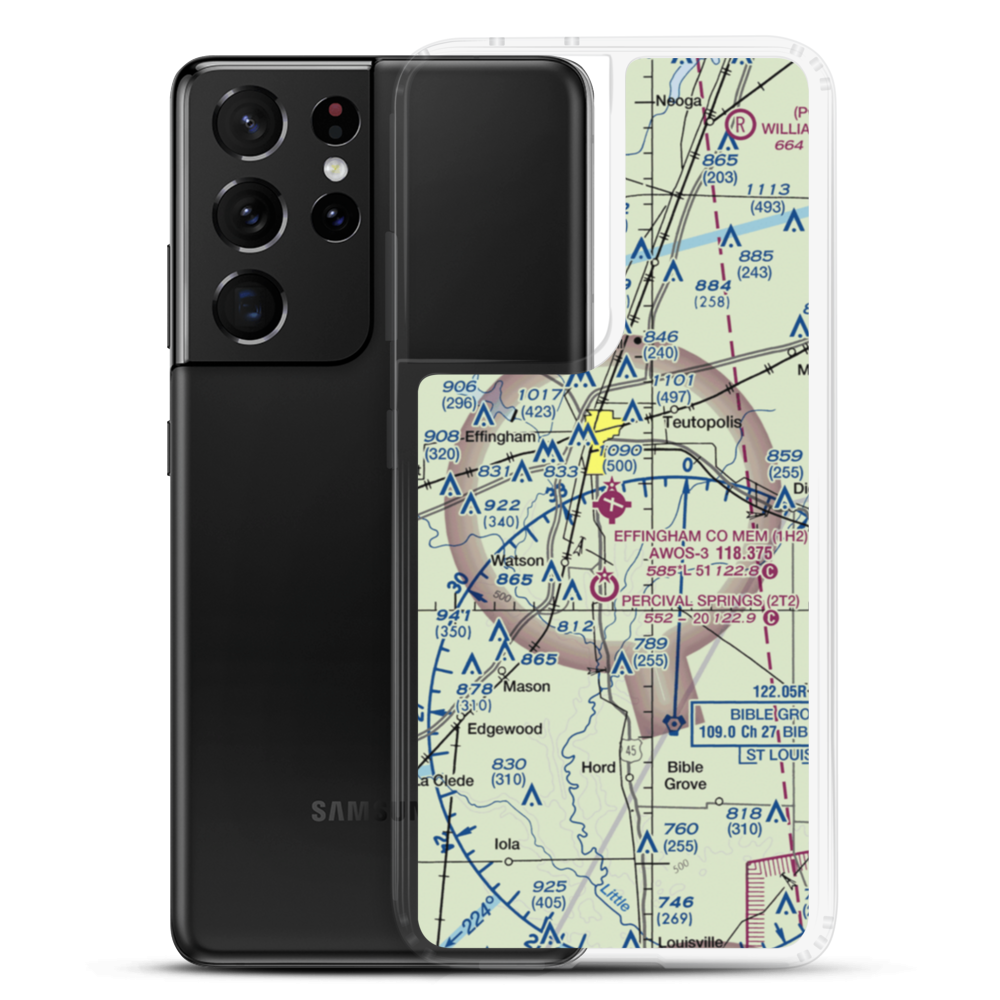 Effingham County Memorial Airport (1H2) VFR Sectional Samsung Case Samsung Galaxy S21 Ultra model shown