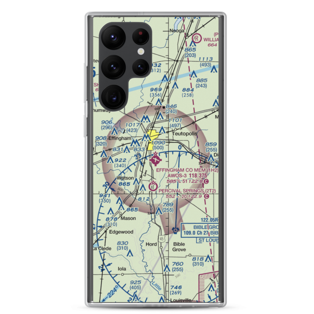 Effingham County Memorial Airport (1H2) VFR Sectional Samsung Case Samsung Galaxy S22 Ultra model shown