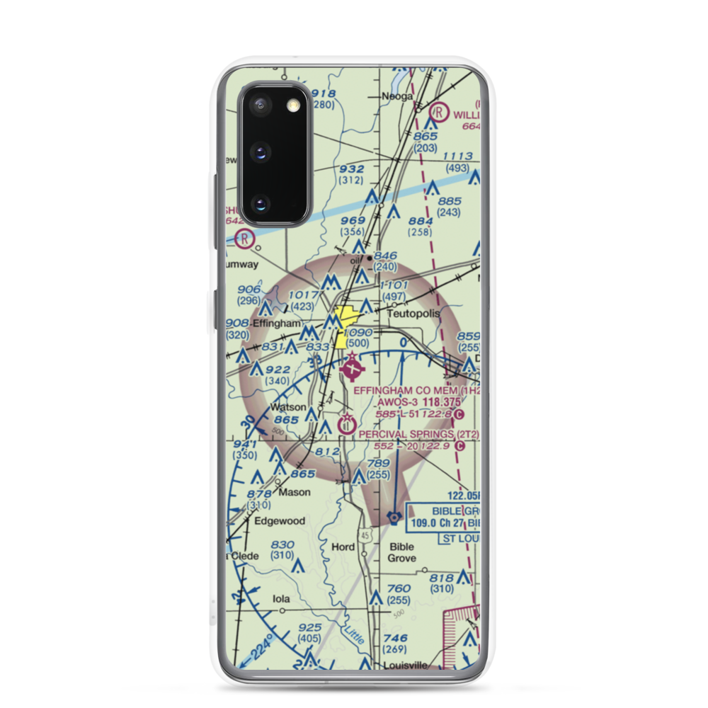 Effingham County Memorial Airport (1H2) VFR Sectional Samsung Case Samsung Galaxy S20 model shown