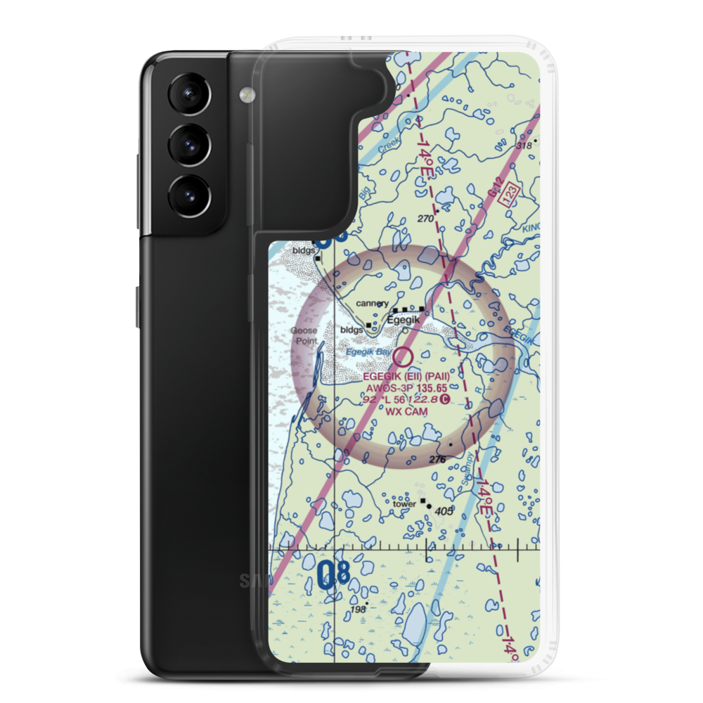Egegik Airport (EII) VFR Sectional Samsung Case Samsung Galaxy S21 Plus model shown