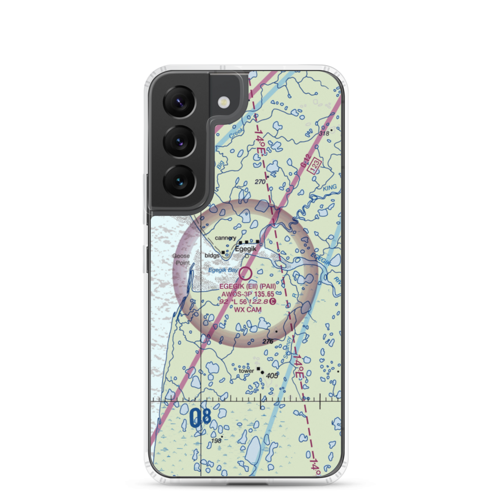 Egegik Airport (EII) VFR Sectional Samsung Case Samsung Galaxy S22 model shown