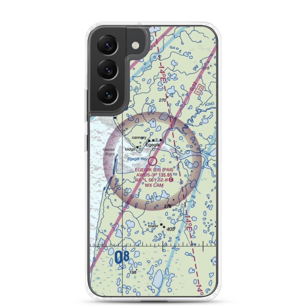 Egegik Airport (EII) VFR Sectional Samsung Case Samsung Galaxy S22 Plus model shown