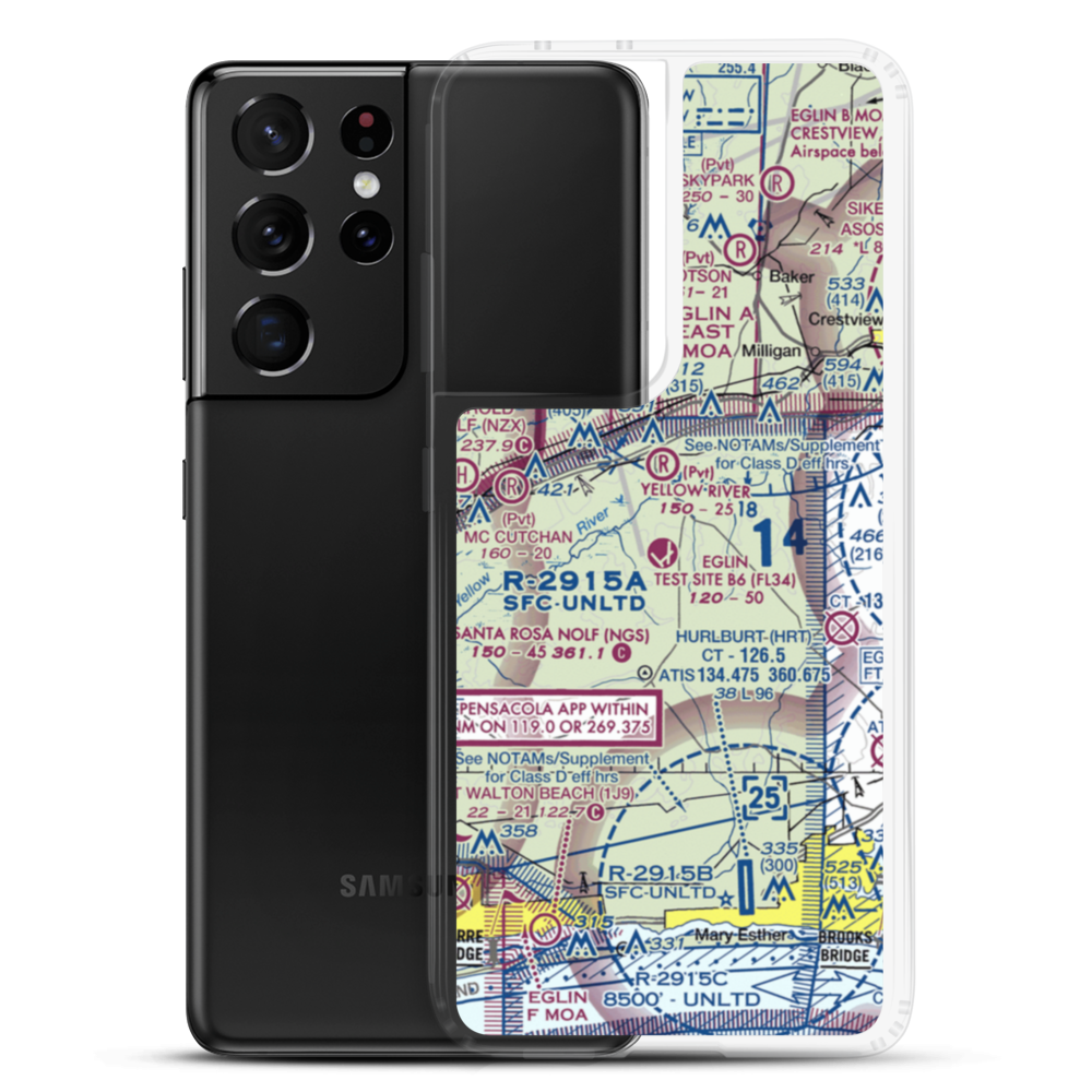 Eglin Auxiliary Field 6 Airport (KZ01) VFR Sectional Samsung Case Samsung Galaxy S21 Ultra model shown