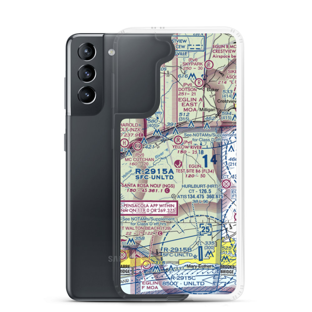 Eglin Test Site B6 Airport (FL34) VFR Sectional Samsung Case Samsung Galaxy S21 model shown