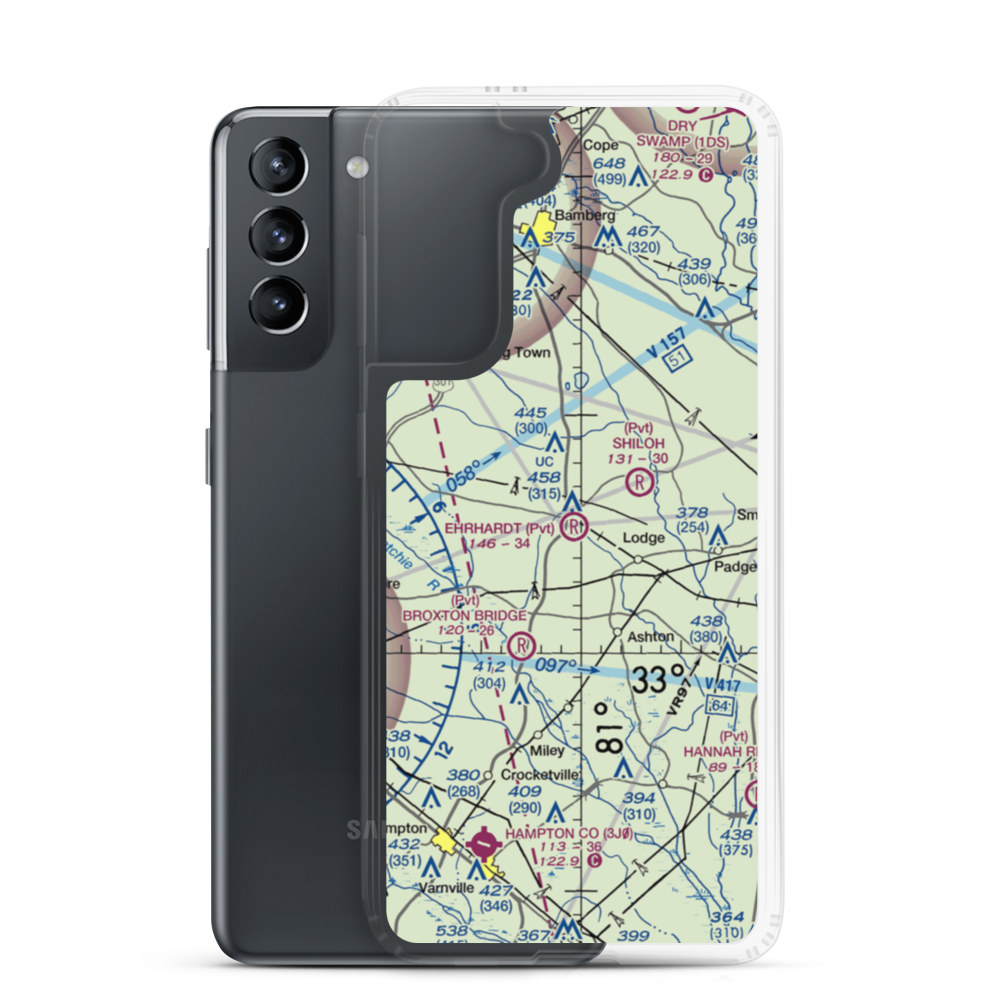 Ehrhardt Airport (SC35) VFR Sectional Samsung Case Samsung Galaxy S21 model shown