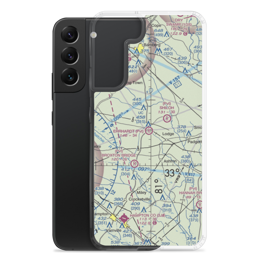 Ehrhardt Airport (SC35) VFR Sectional Samsung Case Samsung Galaxy S22 Plus model shown