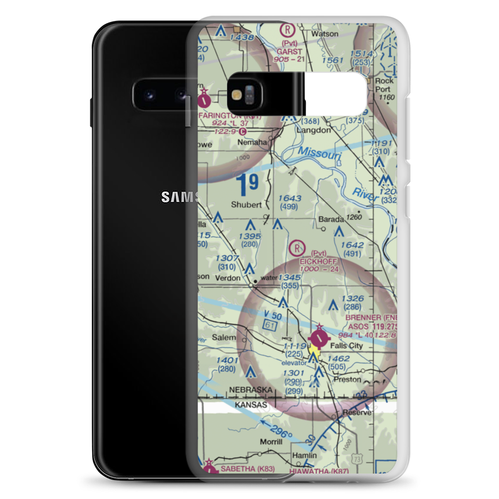 Eickhoff Strip (5NE2) VFR Sectional Samsung Case Samsung Galaxy S10+ model shown