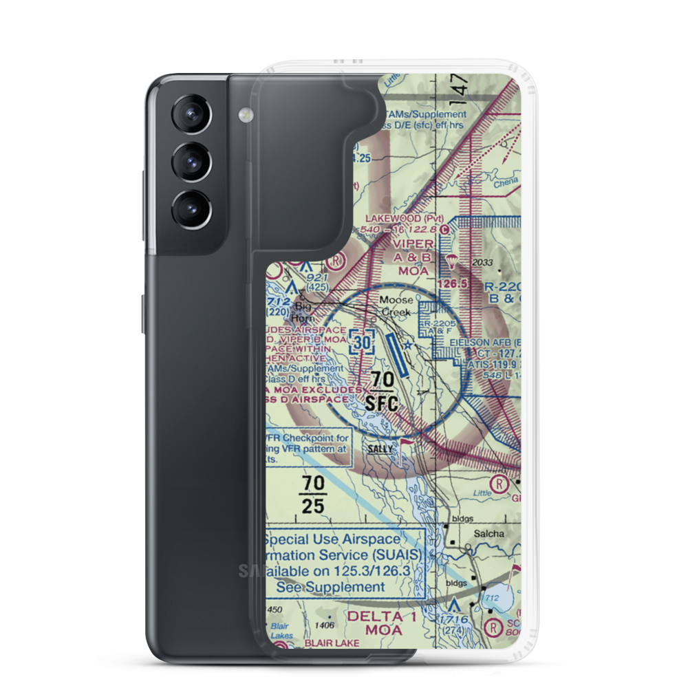 Eielson Air Force Base (EIL) VFR Sectional Samsung Case Samsung Galaxy S21 model shown