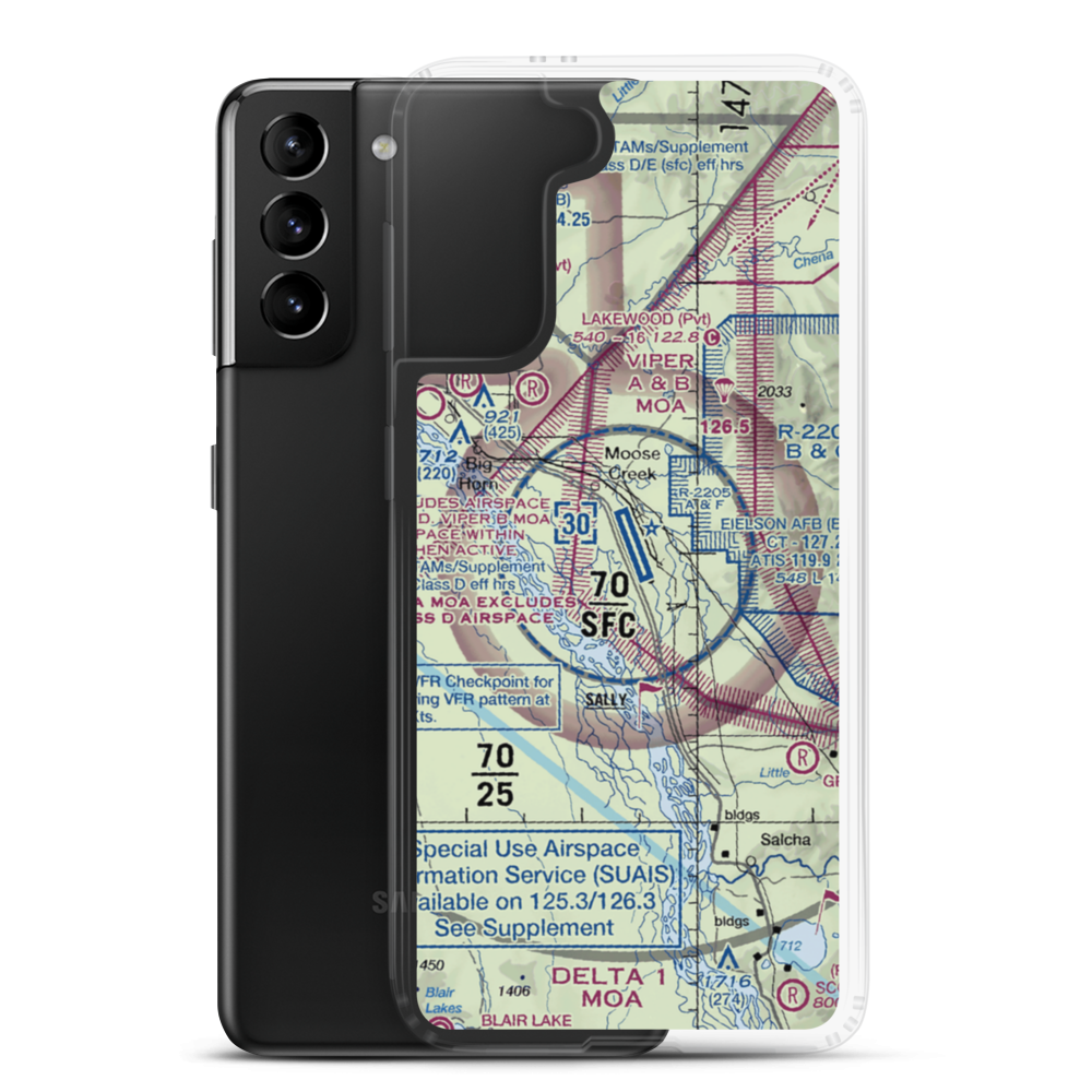 Eielson Air Force Base (EIL) VFR Sectional Samsung Case Samsung Galaxy S21 Plus model shown