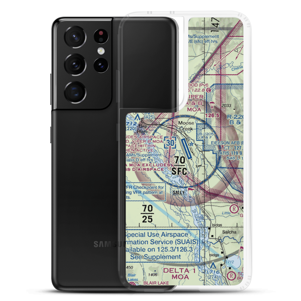 Eielson Air Force Base (EIL) VFR Sectional Samsung Case Samsung Galaxy S21 Ultra model shown
