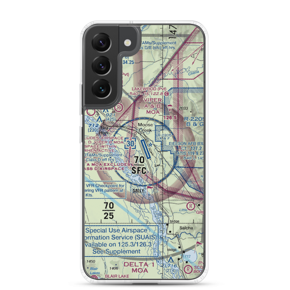 Eielson Air Force Base (EIL) VFR Sectional Samsung Case Samsung Galaxy S22 Plus model shown