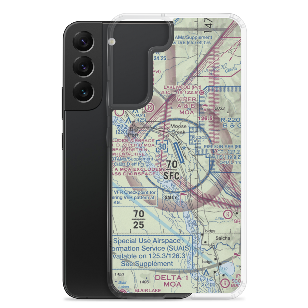 Eielson Air Force Base (EIL) VFR Sectional Samsung Case Samsung Galaxy S22 Plus model shown