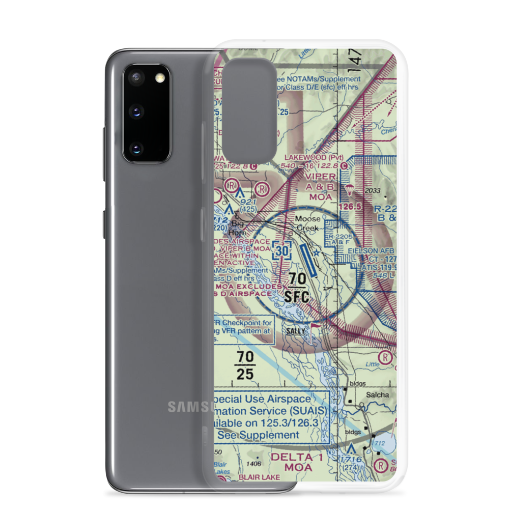 Eielson Air Force Base (EIL) VFR Sectional Samsung Case Samsung Galaxy S20 model shown
