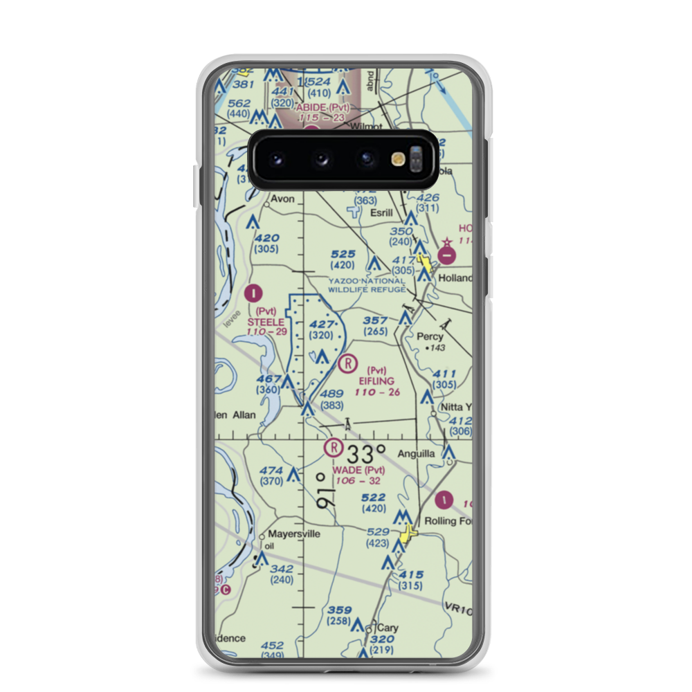 Eifling Farms Airport (MS13) VFR Sectional Samsung Case Samsung Galaxy S10 model shown